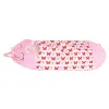 Śpiwór do spania dla dzieci turystyczny poduszka 2w1 125x50cm różowy-837774