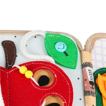 Książeczka sensoryczna edukacyjna filcowa 3D manipulacyjna ruchome elementy żyrafa-837430