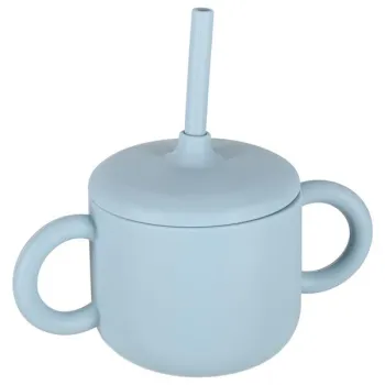 Naczynia silikonowe dla dzieci zestaw 8 elementów niebieski-837875