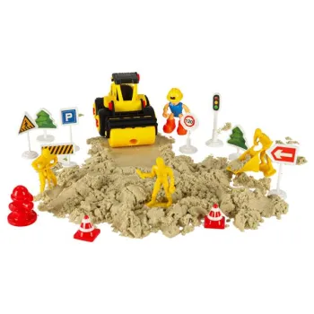 Piasek dla dzieci 1100g zamek pojazdy foremki figurki zestaw kreatywny-837826