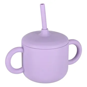 Naczynia silikonowe dla dzieci zestaw 8 elementów fioletowe-837864