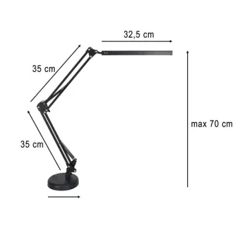 Lampka na biurko biurkowa LED USB obrotowy wysięgnik 2 sposoby mocowania-837393