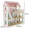 Domek dla lalek drewniany LULILO Peonio 70cm LED róż-838311