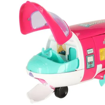 Samolot dla lalek pasażerski 2w1 rozkładany akcesoria różowy-838115