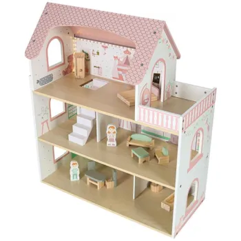 Domek dla lalek drewniany LULILO Peonio 70cm LED róż-838299