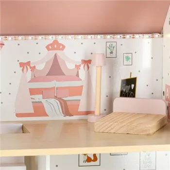 Domek dla lalek drewniany LULILO Peonio 70cm LED róż-838304