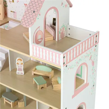Domek dla lalek drewniany LULILO Peonio 70cm LED róż-838303