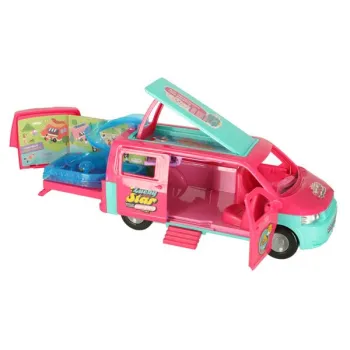 Samochód dla lalek kempingowy kamper akcesoria lalka basen-838104