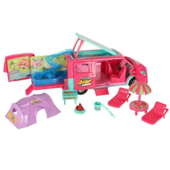 Samochód dla lalek kempingowy kamper akcesoria lalka basen-838099