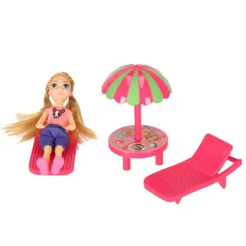 Samochód dla lalek kempingowy kamper akcesoria lalka basen-838100