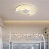 Lampa LED sufitowa plafon do pokoju dziecięcego ściemniana + pilot księżyc biała-839878