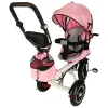 Rowerek trójkołowy Trike Fix V3 rower spacerówka 3w1 obracany 360 wolne koło różowy-839636