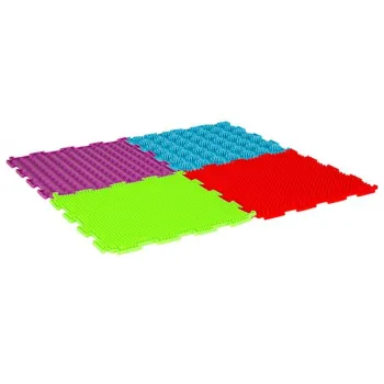 Mata sensoryczna puzzle montessori do masażu stóp 8 elementów kolorowe-839798