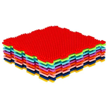Mata sensoryczna puzzle montessori do masażu stóp 8 elementów kolorowe-839794