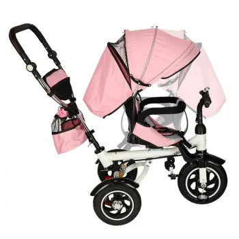 Rowerek trójkołowy Trike Fix V3 rower spacerówka 3w1 obracany 360 wolne koło różowy-839648