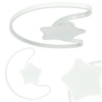 Lampa LED sufitowa plafon do pokoju dziecięcego ściemniana + pilot księżyc biała-839868