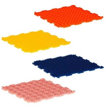 Mata sensoryczna puzzle montessori do masażu stóp 8 elementów kolorowe-839796