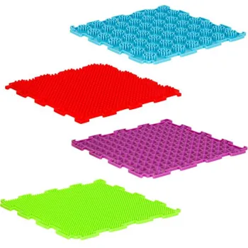 Mata sensoryczna puzzle montessori do masażu stóp 8 elementów kolorowe-839795
