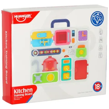 Tablica manipulacyjna sensoryczna montessori kuchnia zegar światło dźwięk-840258