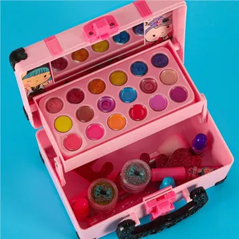 Kuferek zestaw kosmetyków do makijażu i paznokci makeup kosmetyki cienie lakiery walizka-840099