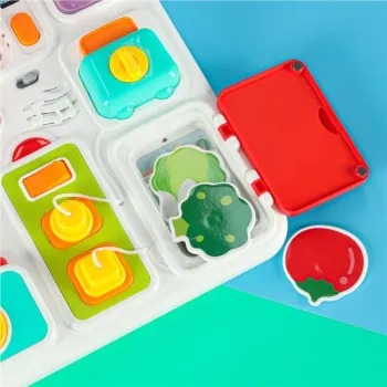 Tablica manipulacyjna sensoryczna montessori kuchnia zegar światło dźwięk-840253