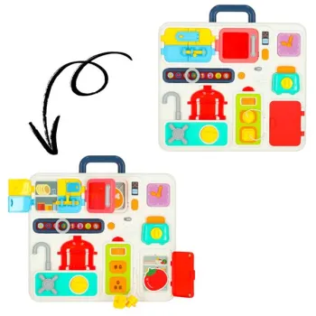 Tablica manipulacyjna sensoryczna montessori kuchnia zegar światło dźwięk-840247