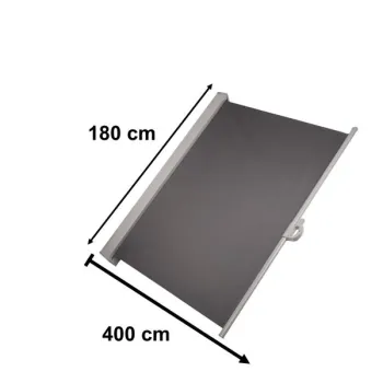 Markiza boczna tarasowa LUARO parawan zwijany 180 x 400 cm szary-840453