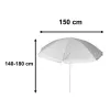 Parasol ogrodowy plażowy regulowany łamany składany UV 150cm szary-841466