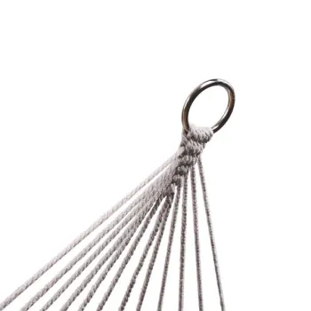 Hamak ogrodowy boho siatka frędzle leżak wiszący makrama 200cm Szary-841161