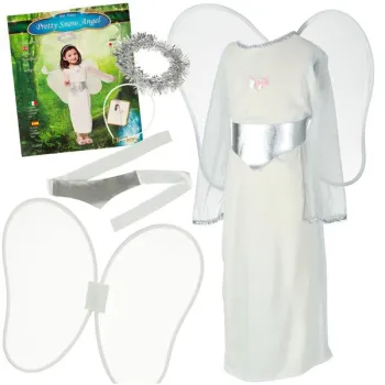 Kostium strój karnawałowy przebranie aniołek aureola jasełka 4 el rozmiar S