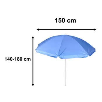 Parasol ogrodowy plażowy regulowany łamany składany UV 150cm niebieski-841430