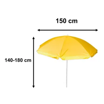 Parasol ogrodowy plażowy regulowany łamany składany UV 150cm żółty-841441