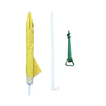 Parasol ogrodowy plażowy regulowany łamany składany UV 150cm żółty-841442