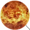 Zegar ścienny planeta mars z wyświetlaczem LED 32 cm pomarańczowy-842688