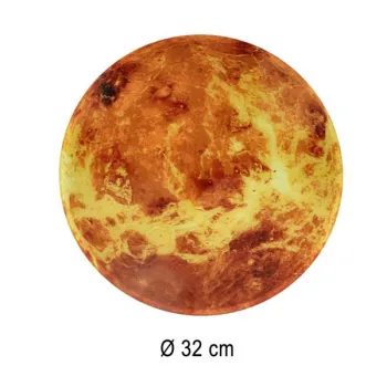 Zegar ścienny planeta mars z wyświetlaczem LED 32 cm pomarańczowy-842689