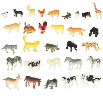 Figurki zwierząt zwierzęta zoo safari farma akcesoria skrzynka 59 el.-842530