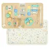 Tablica manipulacyjna LULILO LUDO stolik drewniany sensoryczny 2w1 miętowy-844736