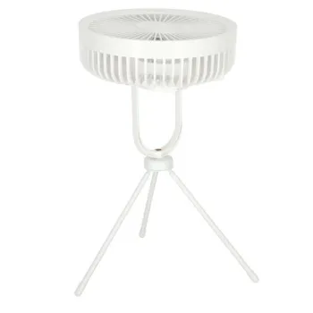 Wentylator biurkowy wiatrak stojący bezprzewodowy USB na pilot z lampką 4 poziomy mocy 18cm biały-844101