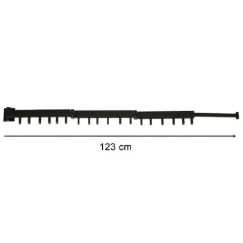 Suszarka na pranie wieszak ścienny naścienny składany teleskopowy czarny 18 haczyków 123cm-844999
