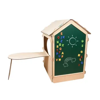 Domek ogrodowy drewniany stolik tablica kredowa 86 x 137 x 105 cm-844957