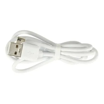 Wentylator biurkowy wiatrak przenośny bezprzewodowy USB z akumulatorem regulowany 4 poziomy mocy LED 38cm biały-844095