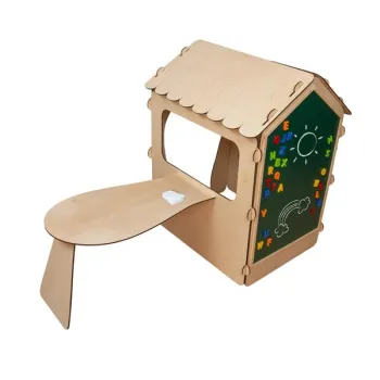Domek ogrodowy drewniany stolik tablica kredowa 86 x 137 x 105 cm-844956