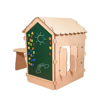 Domek ogrodowy drewniany stolik tablica kredowa 86 x 137 x 105 cm-844959