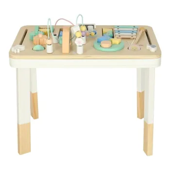 Tablica manipulacyjna LULILO LUDO stolik drewniany sensoryczny 2w1 miętowy-844734