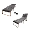 Łóżko polowe LUARO turystyczne składane leżak biznesowy 193 cm ciemny szary-845171