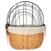 Koszyk wiklinowy na rower z kratką metalową transporter dla kota psa-845324