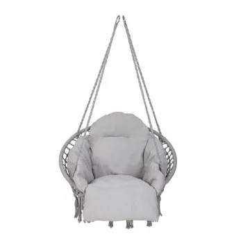 Huśtawka ogrodowa LUARO bocianie gniazdo z poduszką XXL szare 80cm 150kg