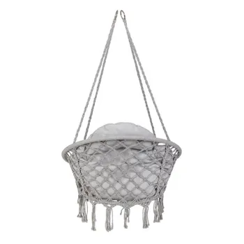 Huśtawka ogrodowa LUARO bocianie gniazdo z poduszką XXL szare 80cm 150kg-845383