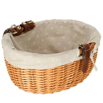 Koszyk wiklinowy na rower z kratką metalową transporter dla kota psa-845327