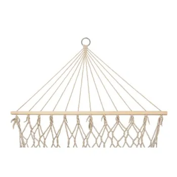 Hamak ogrodowy brazylijski boho siatka frędzle 200cm 150kg Ecru-845416